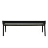 150220266991d38c73004.jpeg Kee 60 Inch Dining Bench, Black Rubberwood Frame, Low Back, Cushioned Seat