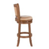Haley 30 Inch Swivel Barstool Chair, Chestnut Brown Wood, Faux Leather