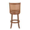 Haley 30 Inch Swivel Barstool Chair, Chestnut Brown Wood, Faux Leather