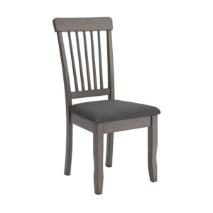 Ora 18 Inch Dining Side Chair, Set of 2, Modern Spindle Backrest, Gray
