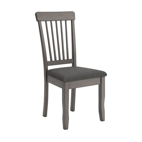 Ora 18 Inch Dining Side Chair, Set of 2, Modern Spindle Backrest, Gray