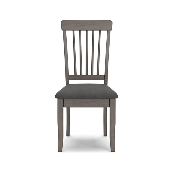 Ora 18 Inch Dining Side Chair, Set of 2, Modern Spindle Backrest, Gray