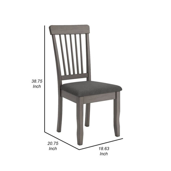 Ora 18 Inch Dining Side Chair, Set of 2, Modern Spindle Backrest, Gray