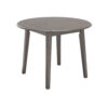 Ora 43 Inch Dining Table, Round Surface, Dual Drop Leaves, Smooth Gray