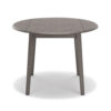 Ora 43 Inch Dining Table, Round Surface, Dual Drop Leaves, Smooth Gray