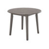 Ora 43 Inch Dining Table, Round Surface, Dual Drop Leaves, Smooth Gray