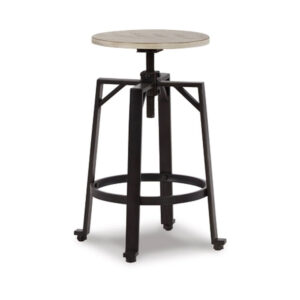 Xin 22-27 Inch Barstool, Set of 2, Adjustable Height, Light Brown, Black