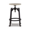 Xin 22-27 Inch Barstool, Set of 2, Adjustable Height, Light Brown, Black