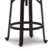 Xin 22-27 Inch Barstool, Set of 2, Adjustable Height, Light Brown, Black