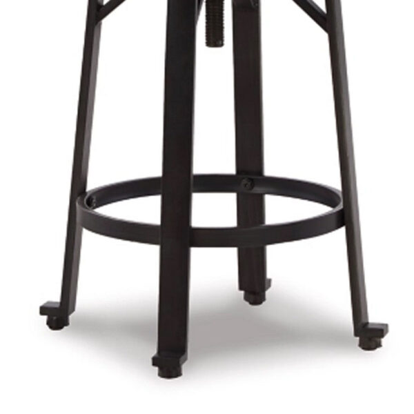 Xin 22-27 Inch Barstool, Set of 2, Adjustable Height, Light Brown, Black