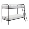 Tara 79 Inch Twin Bunk Bed, Sleek Metal Frame with Ladder in Dark Bronze