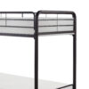 Tara 79 Inch Twin Bunk Bed, Sleek Metal Frame with Ladder in Dark Bronze