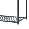 Ovi 78 Inch Twin Bunk Bed, Mounted Ladder, Ground Level Platform Bed, Black