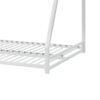 Ovi 78 Inch Twin over Full Bunk Bed, Ladder, Ground Level Bed, White Metal