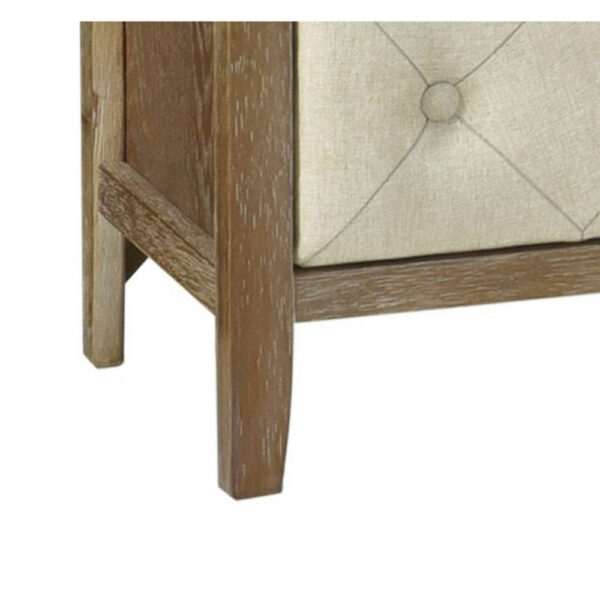 150220266991d5d3a4987.jpeg Moni 24 Inch Nightstand, 2 Drawers, Beige and Walnut Brown Wood Frame