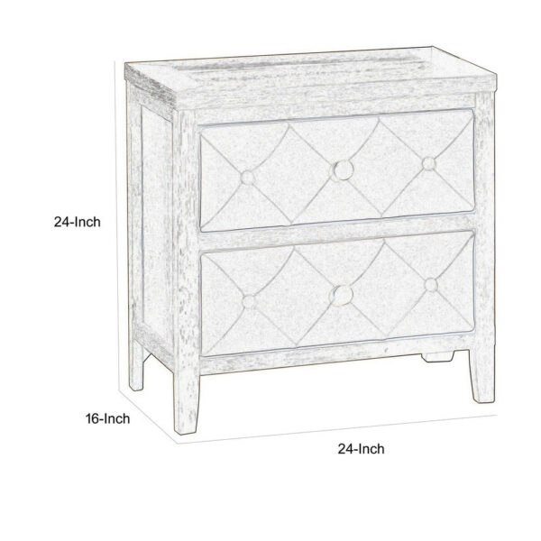 150220266991d5d59b400.jpeg Moni 24 Inch Nightstand, 2 Drawers, Beige and Walnut Brown Wood Frame
