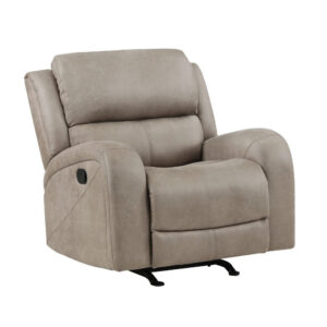 Patsy 38 Inch Manual Recliner Rocker Chair, Brown Microfiber, Tufted Back