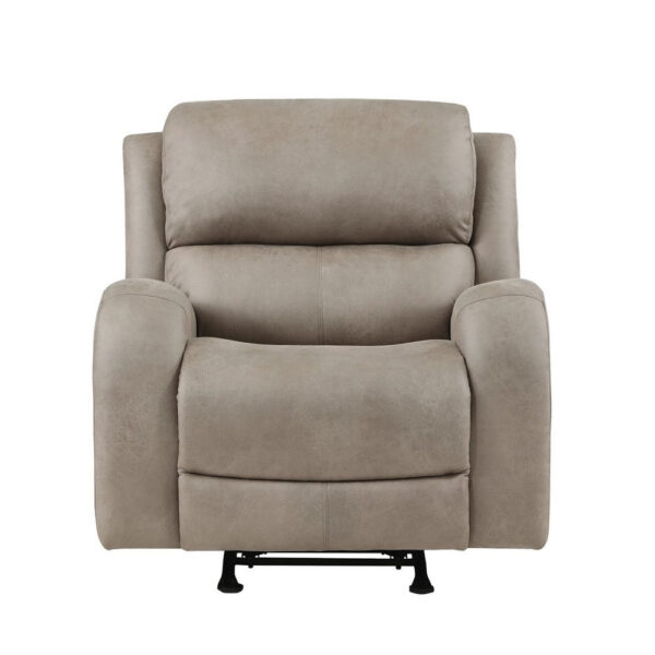 Patsy 38 Inch Manual Recliner Rocker Chair, Brown Microfiber, Tufted Back