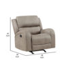 Patsy 38 Inch Manual Recliner Rocker Chair, Brown Microfiber, Tufted Back