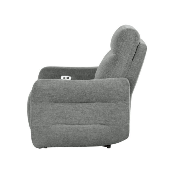 150220266991d5eecb8b4.jpeg Eddie 38 Inch Power Lay Flat Recliner Chair, Gray Chenille, Power Headrest