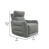 150220266991d5f06535e.jpeg Eddie 38 Inch Power Lay Flat Recliner Chair, Gray Chenille, Power Headrest