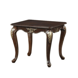 Croy 28 Inch Side End Table, Classic Cabriole Legs, Dark Cherry Brown