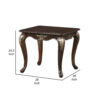 Croy 28 Inch Side End Table, Classic Cabriole Legs, Dark Cherry Brown