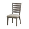 150220266991d6afa2c5f.jpeg Trea 23 Inch Side Dining Chairs Set of 2, Ladder Back, Gray, Beige Cushioned Seat