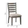 150220266991d6b35ab88.jpeg Trea 23 Inch Side Dining Chairs Set of 2, Ladder Back, Gray, Beige Cushioned Seat