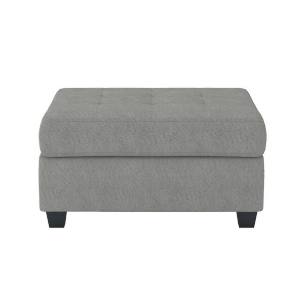 150220266991d6b77bc75.jpeg Aston 33 Inch Ottoman, Light Gray Microfiber, Interior Storage, Solid Wood