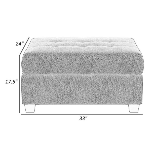 150220266991d6beacaa2.jpeg Aston 33 Inch Ottoman, Light Gray Microfiber, Interior Storage, Solid Wood