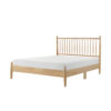 Lika Full Platform Bed, Vertical Slatted Headboard, Natural Brown Wood