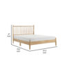Lika Full Platform Bed, Vertical Slatted Headboard, Natural Brown Wood
