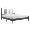 Lika Full Platform Bed, Vertical Slatted Headboard, Charcoal Gray Wood