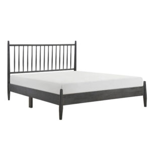 150220266991d7192224c.jpeg Lika Full Platform Bed, Vertical Slatted Headboard, Charcoal Gray Wood