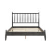 Lika Full Platform Bed, Vertical Slatted Headboard, Charcoal Gray Wood