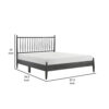Lika Full Platform Bed, Vertical Slatted Headboard, Charcoal Gray Wood