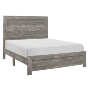 Eby Full Size Bed, Rustic Farmhouse Style, Gray Finish Wood Veneer