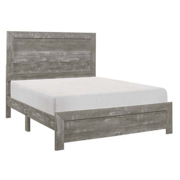 150220266991d723e2d40.jpeg Eby Full Size Bed, Rustic Farmhouse Style, Gray Finish Wood Veneer