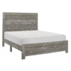 Eby California King Bed, Rustic Farmhouse Style, Gray Finish Wood Veneer