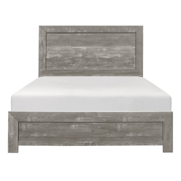 Eby California King Bed, Rustic Farmhouse Style, Gray Finish Wood Veneer