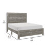 Eby California King Bed, Rustic Farmhouse Style, Gray Finish Wood Veneer