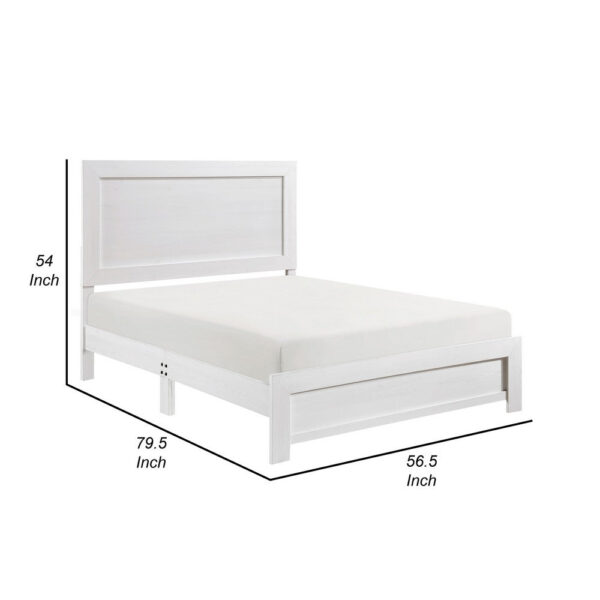 Eby Full Size Bed, Rustic Farmhouse Style, White Finish Wood Veneer