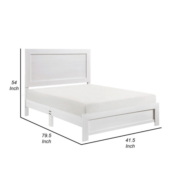 Eby Twin Size Bed, Rustic Farmhouse Style, White Finish Wood Veneer