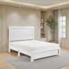 Eby Twin Size Bed, Rustic Farmhouse Style, White Finish Wood Veneer