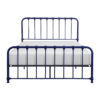 Ethan Full Size Metal Bed, Blue Spindle Design, Heavy Duty Slat Support
