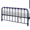 Ethan Twin Size Metal Bed, Blue Spindle Design, Heavy Duty Slat Support