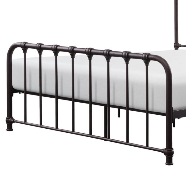 Ethan Full Size Metal Bed, Bronze Spindle Design, Heavy Duty Slat Support