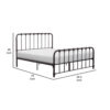 Ethan Full Size Metal Bed, Bronze Spindle Design, Heavy Duty Slat Support