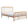 Ethan Full Size Metal Bed, Orange Spindle Design, Heavy Duty Slat Support